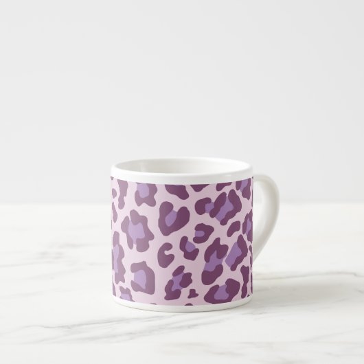 Leopard Print Lila und Lavendel Espressotasse (Vorderseite Rechts)