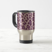 Leopard Print Lila und Lavendel Reisebecher (Vorderseite Links)