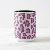 Leopard Print Lila und Lavendel Zweifarbige Tasse (Mittel)