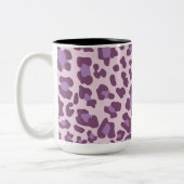 Leopard Print Lila und Lavendel Zweifarbige Tasse (Links)