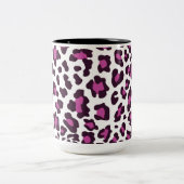 Leopard Print Lila Zweifarbige Tasse (Mittel)
