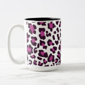 Leopard Print Lila Zweifarbige Tasse (Links)