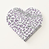Leopard Print Lilac Gray Mit Monogramm Heart gefor Notizblock (Rückseite)