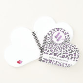 Leopard Print Lilac Gray Mit Monogramm Heart gefor Notizblock (Innenseite)