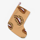 Leopard print lips seamless pattern,cheetah lips d kleiner weihnachtsstrumpf (Vorderansicht (hängend))