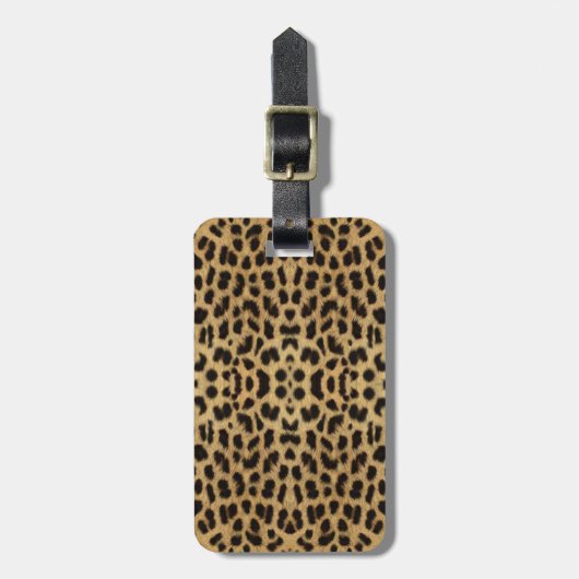 Leopard Print Luggage Tag Gepäckanhänger (Vorderseite vertikal)