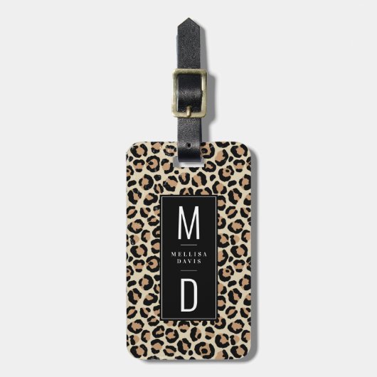 Leopard Print Luggage Tag Gepäckanhänger (Vorderseite vertikal)