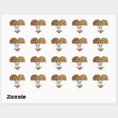Leopard Print M Monogram Initials Merchandise Herz-Aufkleber (Blatt)