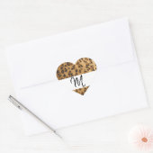 Leopard Print M Monogram Initials Merchandise Herz-Aufkleber (Umschlag)