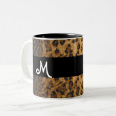 Leopard Print M Monogramm Initialen Coffee Tasse C (Vorderseite Links)