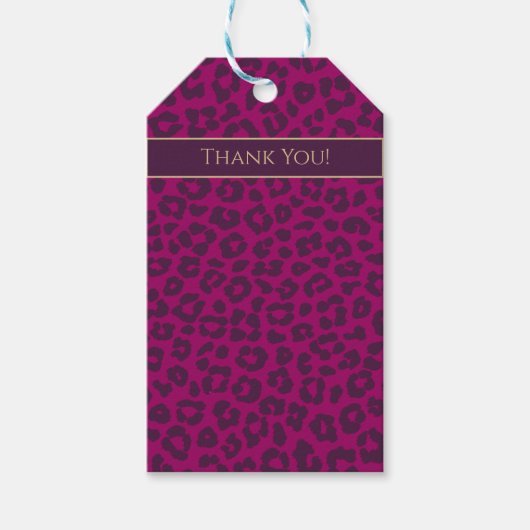 Leopard Print-Magenta- Geschenkanhänger (Vorderseite)