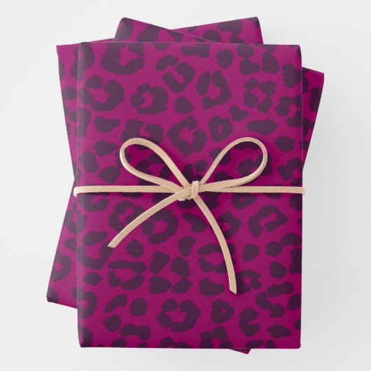 Leopard Print-Magenta- Geschenkpapier Set (Beispiel)