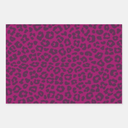 Leopard Print-Magenta- Geschenkpapier Set (Vorderseite)