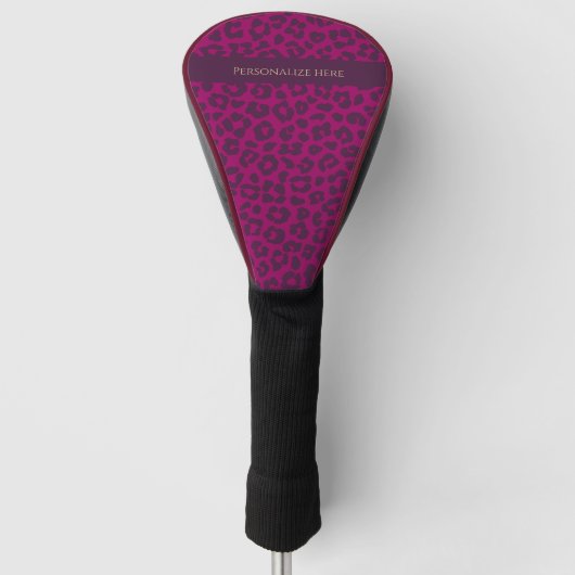 Leopard Print-Magenta- Golf Headcover (Vorderseite)