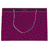 Leopard Print-Magenta Große Geschenktüte (Vorderseite)