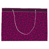 Leopard Print-Magenta Große Geschenktüte (Rückseite)