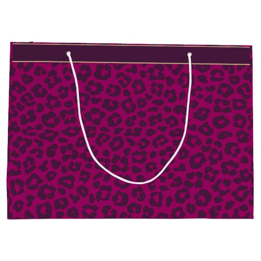 Leopard Print-Magenta Große Geschenktüte (Rückseite)