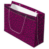 Leopard Print-Magenta Große Geschenktüte (Vorderseite Schrägansicht)