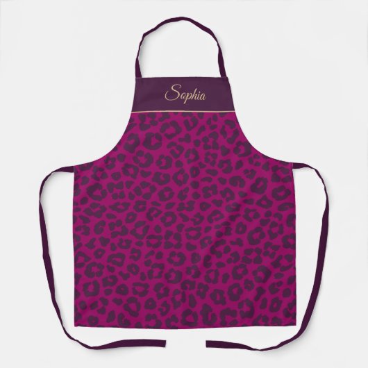 Leopard Print-Magenta- Schürze (Vorderseite)