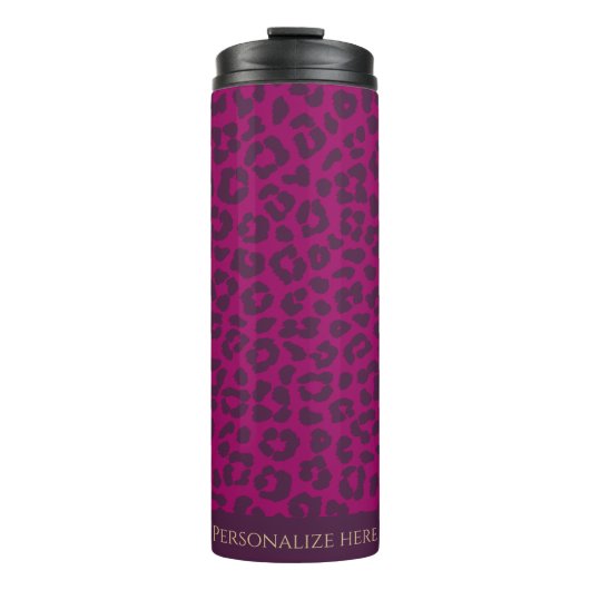 Leopard Print-Magenta- Thermosbecher (Vorderseite)