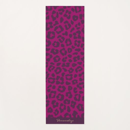 Leopard Print-Magenta-Yoga-Mat Yogamatte (Vorderseite)