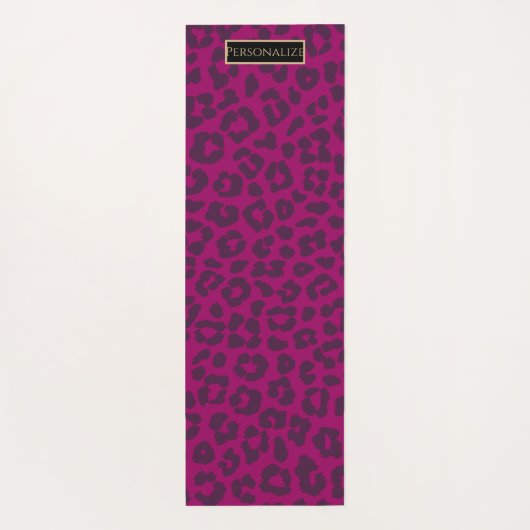 Leopard Print-Magenta-Yoga-Mat Yogamatte (Rückseite)