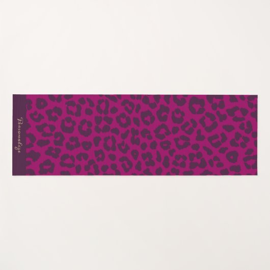 Leopard Print-Magenta-Yoga-Mat Yogamatte (Vorderseite (Horizontal))