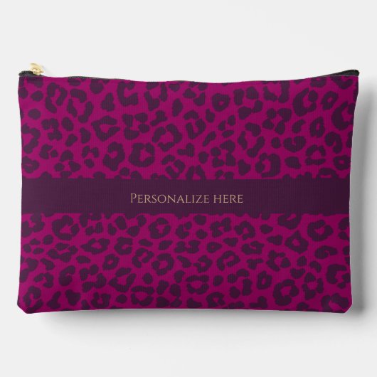 Leopard Print-Magenta- Zubehörtasche (Vorderseite)
