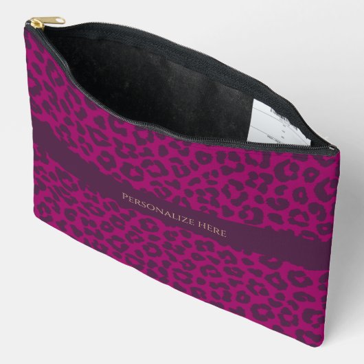 Leopard Print-Magenta- Zubehörtasche (Offen)