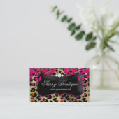 Leopard Print Makeup Artist Business Card Visitenkarte (Stehend Vorderseite)