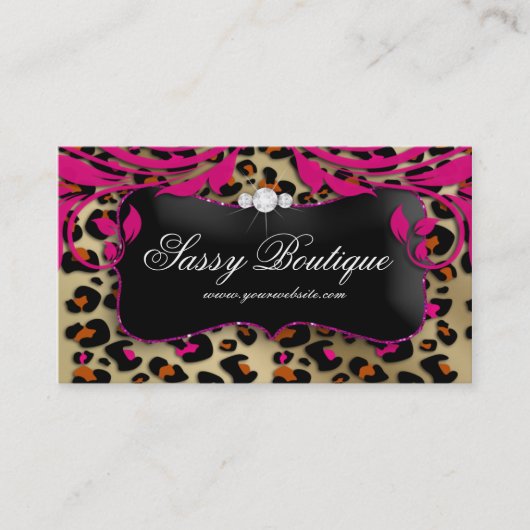 Leopard Print Makeup Artist Business Card Visitenkarte (Vorderseite)