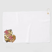 Leopard Print Mama Heart Golf Handtuch (Horizontal)