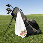 Leopard Print Mama Heart Golf Handtuch (Gras)