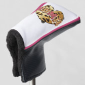 Leopard Print Mama Heart Golf Head Cover Headcover (3/4 Vorderseite)