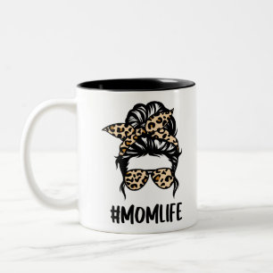 Leopard Print Mama Life Zweifarbige Tasse