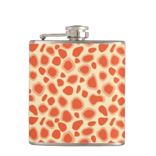 Leopard Print - Mandarin und hellorange Flachmann