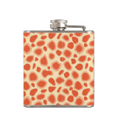 Leopard Print - Mandarin und hellorange Flachmann (Rückseite)