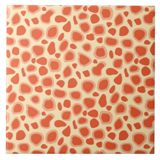 Leopard Print - Mandarin und hellorange Fliese (Vorderseite)