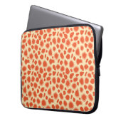 Leopard Print - Mandarin und hellorange Laptopschutzhülle (Vorderseite Links)