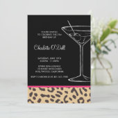 Leopard Print Martini Einladungen zum Geburtstag (Stehend Vorderseite)