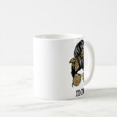 Leopard Print Messy Hair Bun Mom  Kaffeetasse (VorderseiteRechts)