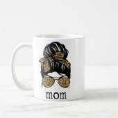 Leopard Print Messy Hair Bun Mom Kaffeetasse (Links)