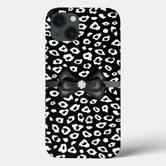 Leopard Print mit Bow Case-Mate iPhone Hülle (Rückseite)