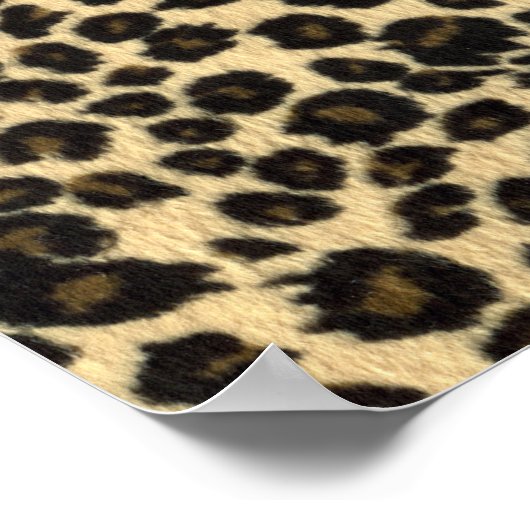 Leopard Print mit Gold Imitate Glitzer Pinke Strok Poster (Ecke)
