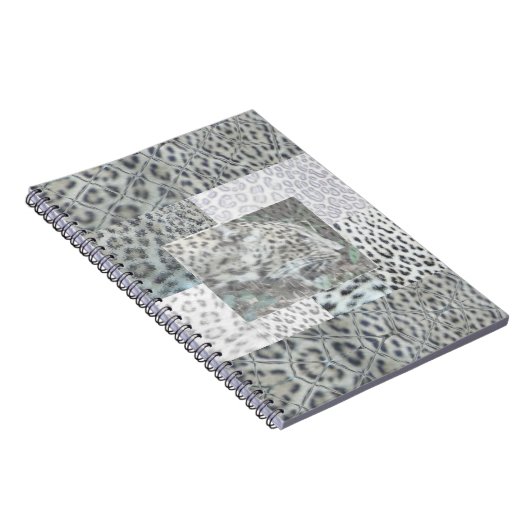 Leopard Print mit Leopard Head Notebook Notizblock (Rechte Seite)
