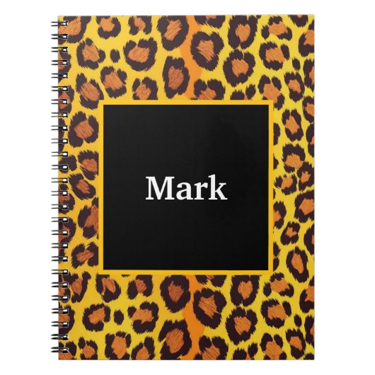 Leopard Print mit Name Notizblock (Vorderseite)