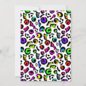 Leopard Print Modern Colorful Birthday Celebration Einladung (Rückseite)