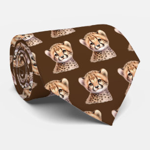 Leopard Print Modern Kawaii Niedlich Cheetah Babys Krawatte