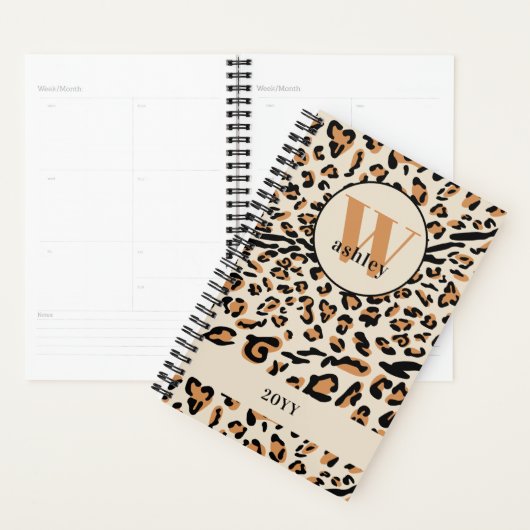 Leopard Print Modern Mit Monogramm 2023 Planer (Anzeige)
