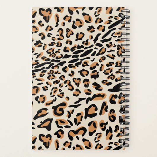 Leopard Print Modern Mit Monogramm 2023 Planer (Rückseite)